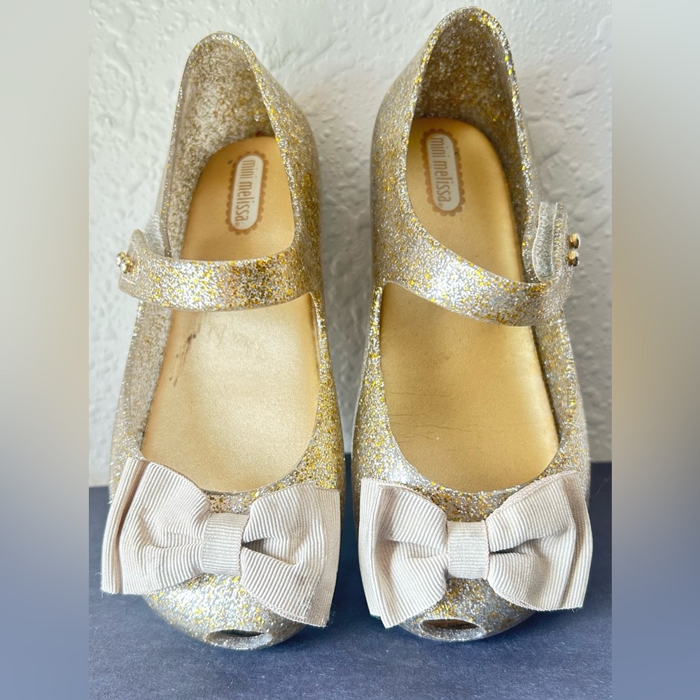 Mini Melissa Gold Glitter Kids Shoes